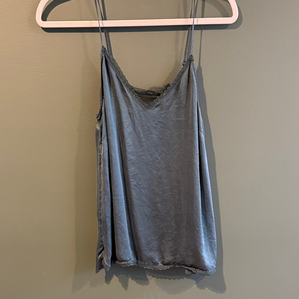Anthropologie Dark Green Lace Cami Top